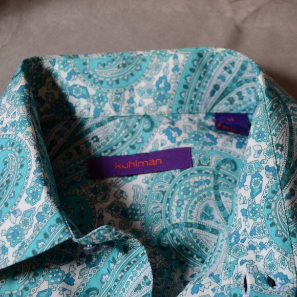 Kuhlman - Paisley - 100% Cotton - Men's shirt - French Cuffs - Size 45. - Picture 2 of 5